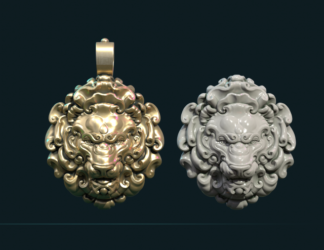 lion head pendant ii 3D-Druckmodell .c4d .max .obj .3ds .fbx .stl .blend 