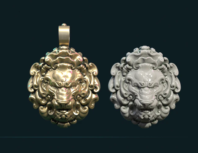 lion head pendant ii 3D Print Model .c4d .max .obj .3ds .fbx .stl .blend 