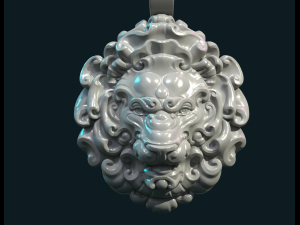 lion head pendant ii 3D-Druckmodell