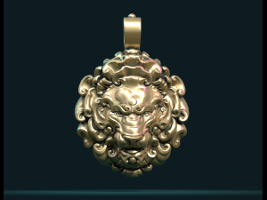 lion head pendant ii 3D-Druckmodell