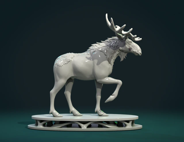 Moose sculpture 3D Print Model .c4d .max .obj .3ds .fbx .stl .blend 