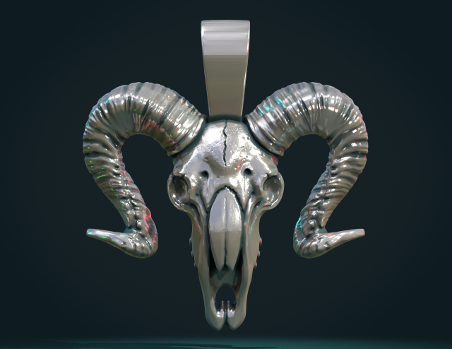 Goat Skull 3D Print Model .c4d .max .obj .3ds .fbx .stl .blend 