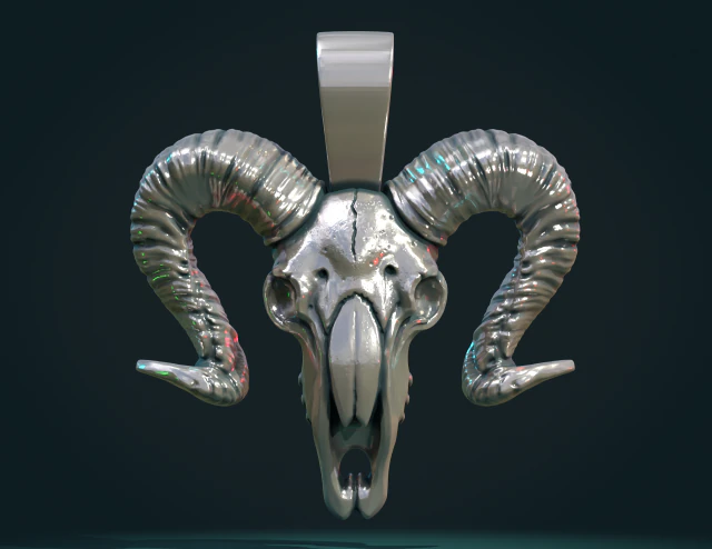 Goat Skull 3D Print Model .c4d .max .obj .3ds .fbx .stl .blend