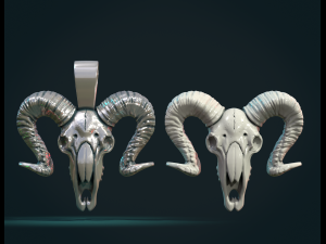 Goat Skull 3D Print Model
