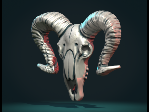 Goat Skull 3D Print Model