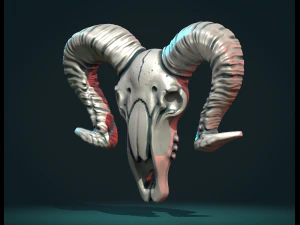 Goat Skull 3D Print Model