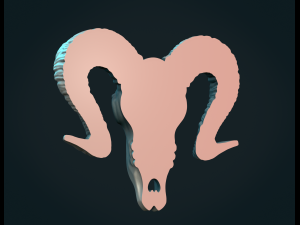 Goat Skull 3D Print Model