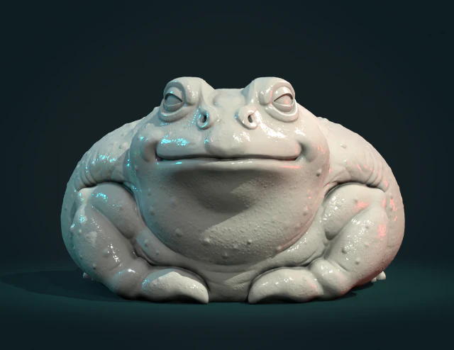 Fat Toad Frog 3D Print Model .c4d .max .obj .3ds .fbx .stl .blend 