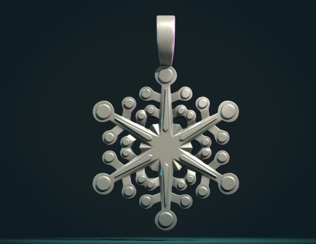 Snowflake 3D Print Model .c4d .max .obj .3ds .fbx .stl .blend 