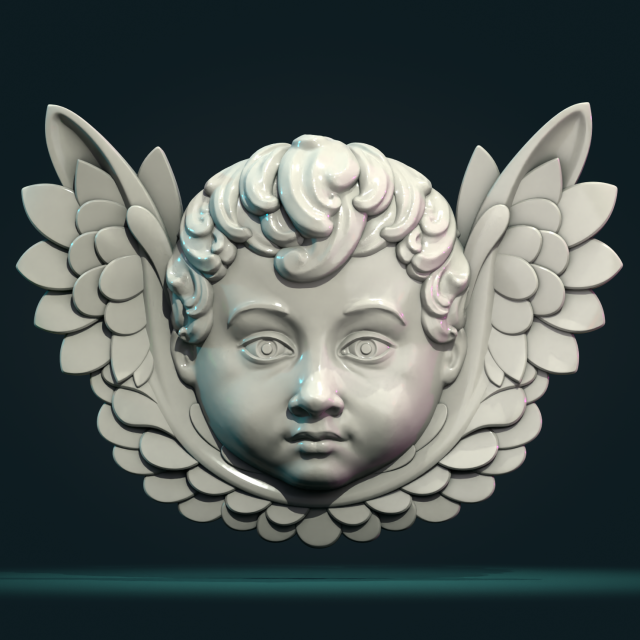 Cherub Relief 3D-Druckmodell .c4d .max .obj .3ds .fbx .stl .blend 