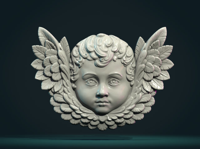 Cherub Relief i Modelo de impresión 3D .c4d .max .obj .3ds .fbx .stl .blend 
