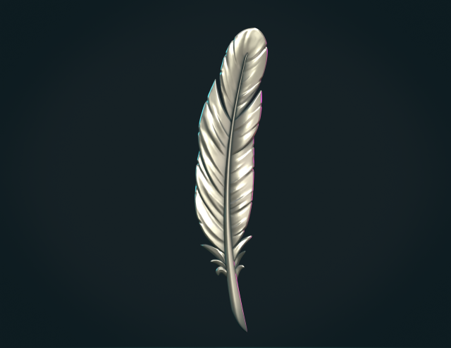 Feather txt 3D Baskı Modeli .c4d .max .obj .3ds .fbx .stl .blend 