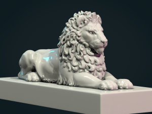 Lion Sculpture Modelo de Impressão 3D