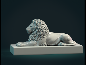 Lion Sculpture Modelo de Impressão 3D