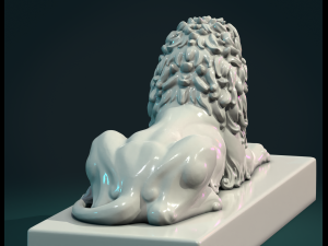Lion Sculpture Modelo de Impressão 3D