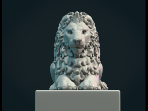 Lion Sculpture Modelo de Impressão 3D