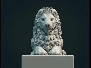 Lion Sculpture 3D Print Model