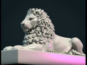 Lion Sculpture Modelo de Impressão 3D