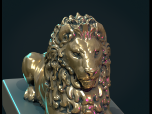 Lion Sculpture Modelo de Impressão 3D