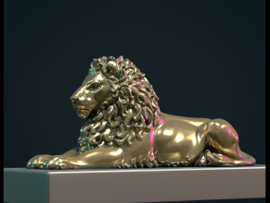 Lion Sculpture Modelo de Impressão 3D