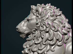 Lion Sculpture Modelo de Impressão 3D