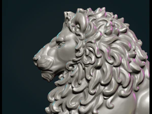 Lion Sculpture 3D Print Model