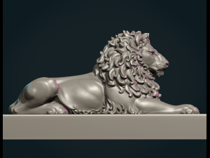 Lion Sculpture Modelo de Impressão 3D