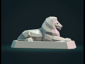 Lion Sculpture LP 3D Print Model