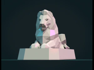 Lion Sculpture LP 3D Print Model