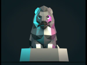 Lion Sculpture LP 3D Print Model