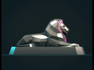 Lion Sculpture LP 3D Print Model