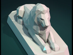 Lion Sculpture LP 3D Print Model