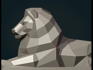 Lion Sculpture LP 3D Print Model