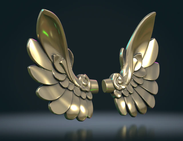 Stylized Wings 3D Print Model .c4d .max .obj .3ds .fbx .stl .blend 