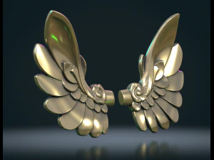 शैलीबद्ध पंख 3D प्रिंट मॉडल