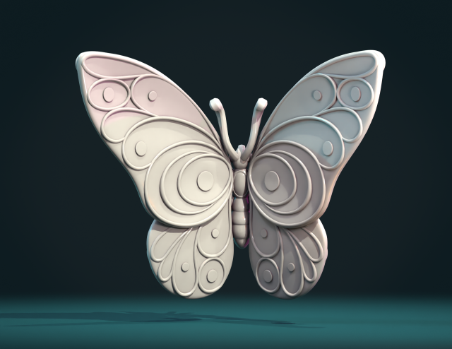 Butterfly W 3D Baskı Modeli .c4d .max .obj .3ds .fbx .stl .blend 