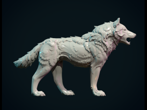 Wolf sculpture 3D Print Model