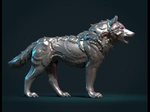 Wolf sculpture Model do druku 3D
