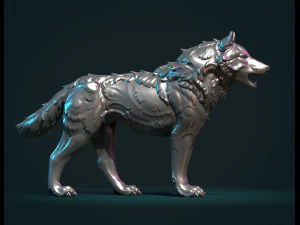 Wolf sculptuur 3D printmodel