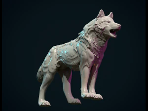 Wolf sculptuur 3D printmodel