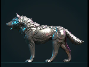 Wolf sculptuur 3D printmodel