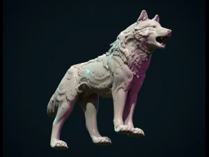 Wolf sculptuur 3D printmodel
