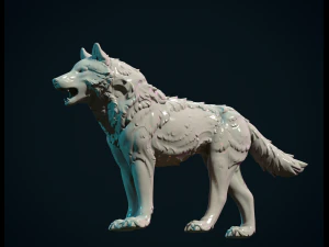 Wolf sculptuur 3D printmodel