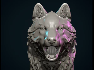 Wolf sculptuur 3D printmodel