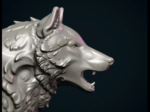 Wolf sculptuur 3D printmodel