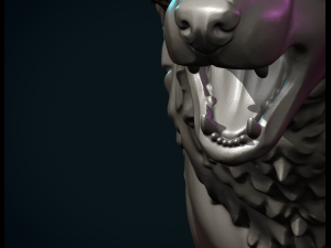 Wolf sculpture Model do druku 3D