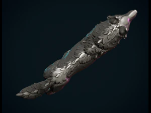 Wolf sculptuur 3D printmodel