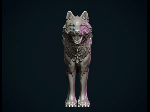 Wolf sculptuur 3D printmodel