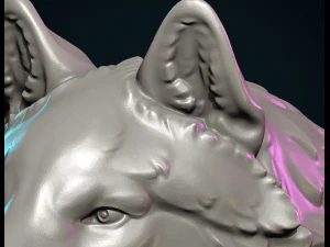 Wolf sculptuur 3D printmodel