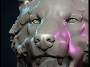 Wolf sculptuur 3D printmodel